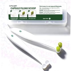 CAPSLogist Capsule Filling Spoon Set of 2, Lab Scoop Filling, Herb Powder Tool for Capsule Filler Pill Maker, Fit Empty Capsules Size 0