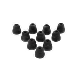 Earbudz 5 Pairs of Double Flange Replacement Earbud Tips fit Powerbeats, LG, Symphonized, iFrogz, Mpow, Skullcandy, Panasonic Headphones (Black)