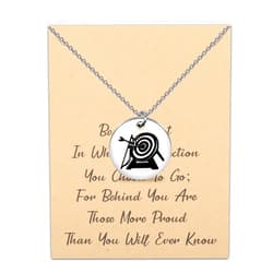 LQRI Archery Target Necklace Archer Gift Bow Hunting Gift Archery Coach Gift Archery Competition Jewelry