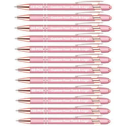 Generic Personalized Pens Custom Pens Bulk - Add Your Text Name Logo - Custom Plastic Stylus Pen Set with Logo of 24 Pcs Personalized Gifts for Office, School, Business, Tradeshows Events Pink