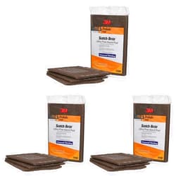 3M Scotch-Brite Ultra Fine Grade 7448 Hand Pad, Pack of 9, 6 in x 9 in Hand Pads, Nonwoven Silicon Carbide, Surface Preparation, Scuffing, and Cleaning, Gray