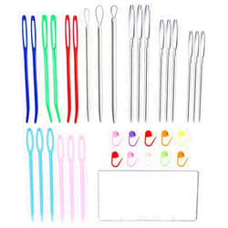 CFTfabMS 35pcs Yarn Needle Tapestry Needles,Darning Needle Yarn Needles,Big Eye Blunt Knitting Needles with Stitch Markers for Knitting Crocheting