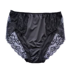 Lasricas Women's Plus Size Briefs Hi Cut Full Brief Panty Lace Trimmed Milk Protein Fiber Underwear