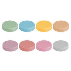 Vaincre 8PCS Mason Jar Lids - Colored Plastic Mason Lids Regular Mouth, Leak Proof Canning Covers with Silicone Rings for Ball, Kerr and More, Reusable Can Tops Caps Covers for Jars