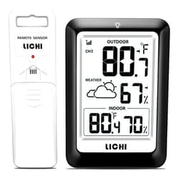 LICHI Indoor Outdoor Thermometer Wireless Weather Station, Internal External Thermometer Hygrometer, Home Batteryoperated Temperature Humiditymonitors330 Feet (About 100 Meters) Backlight Display