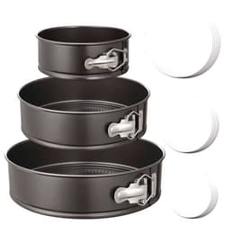 HIWARE Springform Pan Set of 3 Non-stick Cheesecake Pan, Leakproof Round Cake Pan Set Includes 3 Pieces 6