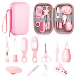 Lictin Baby Grooming and Health Kit, Lictin Nursery Care Kit, Newborn Safety Health Care Set with Hair Brush,Comb,Nail Clippers and More for Newborn Infant Toddlers Baby Girls, Pink