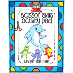 Outside the Lines Publishing Scissors Skills Activity Pad Under The Sea: Scissors Skills Workbook with Sea Creatures for cutting practice suitable for Pre-Schoolers and Kindergarten Kids (Scissor Skills Activity Pad)