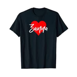 Cool Nombre Personalizado Amor Corazón Tees Amo a Zanna Primer Nombre Yo Corazón T-Shirt