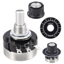 ALLECIN RV24YN20S B101 100R Potentiometer 100Ohm Single Turn Rotary Film Carbon Potentometers wtih 2pcs A03 Knob and 2pcs Dials (Pack of 6Pcs)