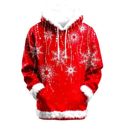 JPLZi Mens Christmas Hoodies Funny Ugly 3D Printed Graphic Unisex Pullover with Pocket