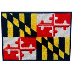 EmbTao Maryland State Flag Embroidered MD Patch Iron On/Sew On Emblem