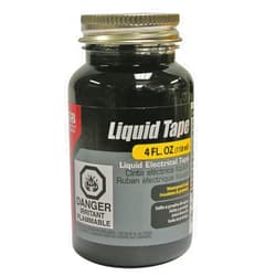 Gardner Bender 07315001126 LTB-400 Liquid Electrical Tape, Easy-on, Waterproof, Indoor/Outdoor Use, Jar, Black, 4 Oz Bottle, 4 Ounce