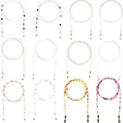 Weewooday 12 Pieces Eyeglasses Chains Beaded Sunglasses Strap Holder Elegant Necklace Holder Chain for Women