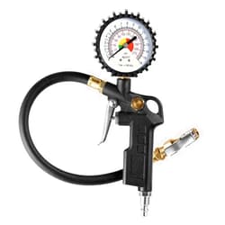 CZC AUTO Tire Inflator Deflator Air Pressure Gauge with Rubber Hose, 2-1/2