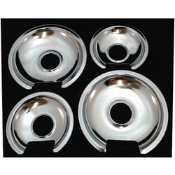 SRT Appliance Parts Chrome Burner Pans for General Electric, (2) WB32X10012 & (2) WB32X10013