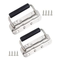 NRC&XRC 2Pcs 304 Stainless Steel Spring Handle Prop Box Tool Aluminum Box Handle Activity Handle Folding Industrial Handle(Size :122mm)