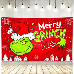 Drtupe Merry Christmas Banner 5x3FT Holiday Party Decorations for Kids Home, Christmas Backdrop and Decor