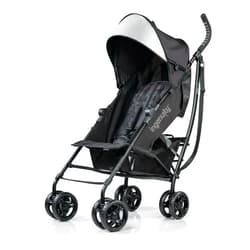 Summer Infant 3Dlite Convenience Stroller,Jet Black–Lightweight Stroller with Aluminum Frame,Large Seat Area, 4 Position Recline, Extra Large Storage Basket– Infant Stroller for Travel&More