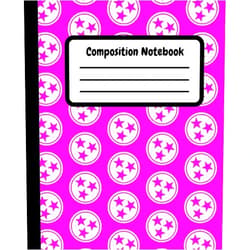 BMI Solutions Tennessee Flag Composition Notebook: State Flag Tristar Pink Pattern - 7.5