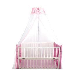 CdyBox Breathable Crib Netting Bed Curtains Canopy for Kids Mosquito Net Bedroom Decor (Pink, Mosquito net)