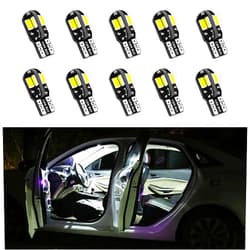 LLII T10 5730 5630 8SMD LED Bulb License Plate Light Bulbs, 10PCS 12V 8000K Car Interior Side Wedge Light Error Free Lamp for Indicator Map Dome Courtesy Side Marker Light(White)