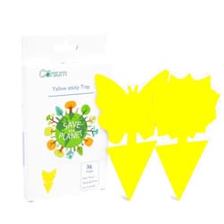 Garsum Fruit Fly Sticky Trap for Indoor and Outdoor, 36 Pack Fungus Gnat Killer for Houseplant,Mosquitos, Flying Insect, White Flies