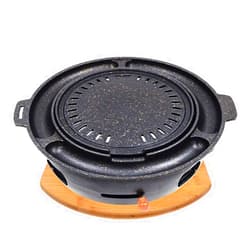 Guoguocy BBQ Barbeque Barbecue Grill,Korean Smoke-Free Household Charcoal Grill,Maifan Stone Baking Dish,Indoor and Outdoor,2 Styles (Color : A)
