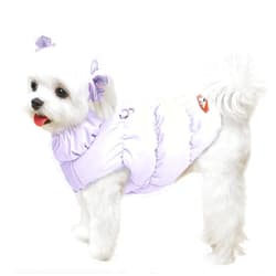 ABRRLO Winter Warm Dog Jacket for Small Medium Dogs Cat Cold Weather Coats with Harness Paded Dog Fleece Vest Waterproof Windproof Dog Snow Jacket Pet Puppy Clothes（Purple,XS）