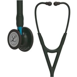 3M Littmann Cardiology IV Diagnostic Stethoscope, Black-Finish Chestpiece, Black Tube, Blue Stem and Black Headset, 27 inch, 6201 Black Tube, Navy Blue Stem, Black Headset Black-Finish Chestpiece