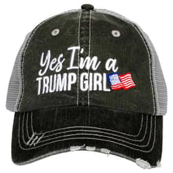 KATYDID Yes, I am a Trump Girl Baseball Hat - Trucker Hat for Women - Stylish Cute Baseball Cap Gray
