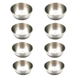 LYFJXX 8 pcs Stainless Steel Sauce Dishes, Round Seasoning Dishes, Sushi Dipping Bowl Mini Individual Saucers Bowl (Silver)