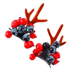 HAKIDZEL 1 Pair Christmas Antler Hair Clip Christmas Hair Accessories Dress for Animal Costumes for Red Beary Hairpin Hair Side Clip Novelty Hair Clip Headwear for Women Party Foam