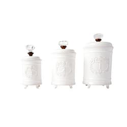 Mud Pie Kitchen Canister (Set of 3), White