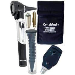 Cynamed Premium High Grade Home Use Student Otoscope Set Fiber Optic Digital Bright Led Ear Light Design 4X Magnification with Storage Washable Speculum Tips for Children Adults and Pets Cynamed