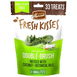 Merrick Fresh Kisses Natural Dental Chews Infused With Coconut And Botanical Oils For Tiny Dogs 5-15 Lbs - 33 ct. Bag