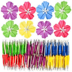 ALINK 144 Pcs Drink Umbrella Cocktail Picks, Tropical Hawaiian Luau Party Parasol Toothpicks, Cupcake Topper for Summer, Pool, Tiki Party Decorations