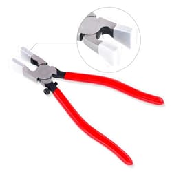 Swpeet Heavy Duty Key Fob Pliers Tool, Metal Glass Running Pliers with Curved Jaws, Studio Running Pliers Attach Rubber Tips Perfect for Key Fob Hardware Install and Stained Glass Work