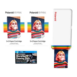 The Imaging World Polaroid Hi-Print - Bluetooth Connected 2x3 Pocket Phone Photo Printer with 2 Polaroid Hi·Print 2x3 Paper Cartridges (40 Sheets) Microfiber Cloth