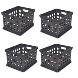 Sterilite 16939006 Plastic Heavy Duty File Crate Stacking Storage (4 Pack)