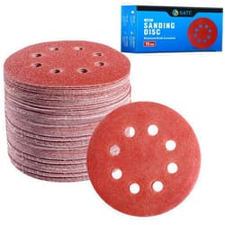 S SATC 72 PCS 5 Inch 8 Hole Hook and Loop Adhesive Sanding Discs Sandpaper for Random Orbital Sander 40 60 80 120 180 240 320 Grits
