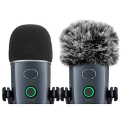 ChromLives Mic Windscreen Cover Pop Filter Compatible with Blue Yeti Nano,ChromLives Furry Windscreen Cover + Mic Foam Wind Cover Compatible with Yeti Nano (Furry & Foam Combo 2Pack)