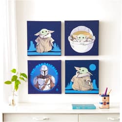 Idea Nuova The Mandalorian featuring Grogu aka The Child 4 Pack Square Canvas Wall Art Set, 11