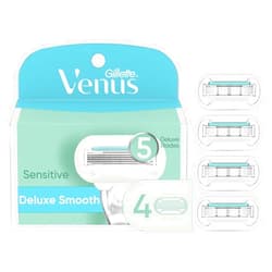 Gillette Venus Venus Deluxe Smooth Sensitive Women's Razor Blade Refills, 4 Count