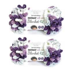 Bernat Alize Blanket-EZ Super Soft Looped Yarn for Beginners, Hand Knitting- No Needles or Hooks Needed, Thistle, 2 Pack