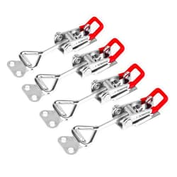 POWERTEC 4PK Toggle Clamp, 400 lbs Holding Capacity, 4002 Adjustable Pull Action Latch for Smoker, Tool Box, Woodworking Jigs and Fixtures, Cabinet, Tool box, Door (20333)