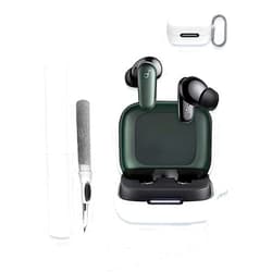 WUNIAK Case for Soundcore by Anker P30i Earbuds, Soft Silicone Protective Portable Scratch Shock Resistant Hard Shell with Cleaner Kit & Carabiner & Lanyard，White