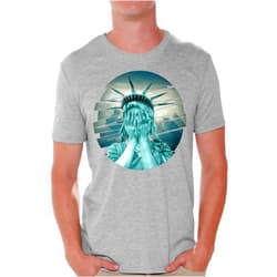 Awkward Styles Men's Statue of Liberty The Crying Lady Graphic T shirt Tops