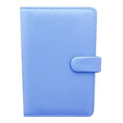 Filofax Saffiano Organizer, Personal Compact Size, Vista Blue - Cross-Grain, Leather-Look, Six Rings, Week-to-View Calendar Diary, Multilingual, 2024 (C022590-24)