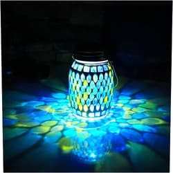 GUANFU Mosaic Lights Solar Outdoor Hanging Lanterns, Garden Decor Christmas Gifts for Women Mom Grandma Halloween Decor Lights, Outdoor Waterproof Lights, Garden,Patio,Pathway & Yard Décor